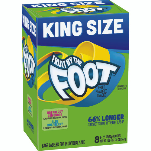 Fruit By The Foot(TM) Fruit Snacks King Size Raspberry Lemonade and Blue Raspberry
